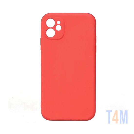 Funda de Silicona con Marco de Cámara para Apple iPhone 12 Rojo